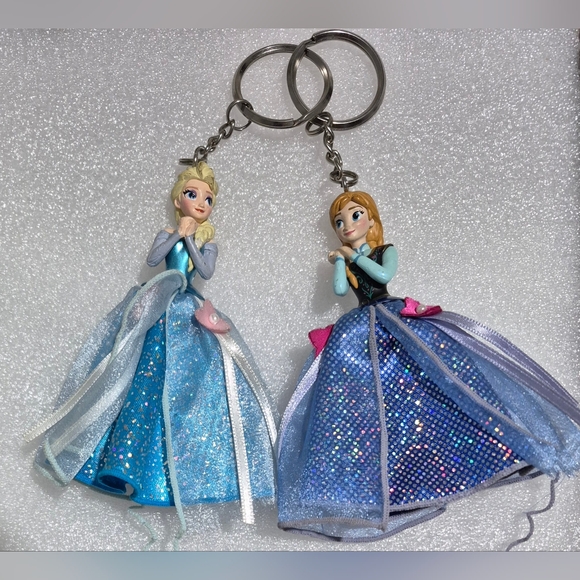 Disney Resort Frozen Anna & Elsa keychain key holder Key Ring Disney 7" - Picture 5 of 7